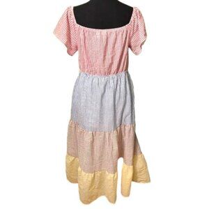 Urban Outfitters Seersucker Off the Shoulder Tiered Dress, Women’s  Large